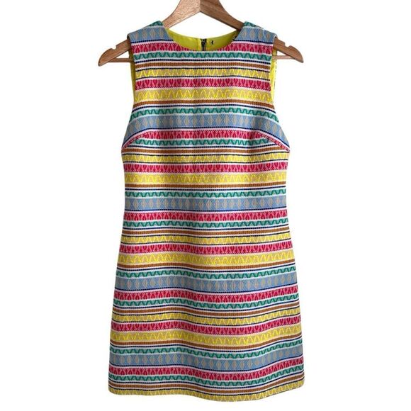 Alice + Olivia Coley Embroidered Sleeveless A-Line Sheath Dress - Picture 3 of 8